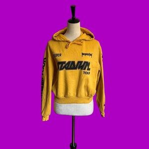 Justin Bieber Purpose Tour Stadium Hoodie H&M Yellow Graphic Hoodie